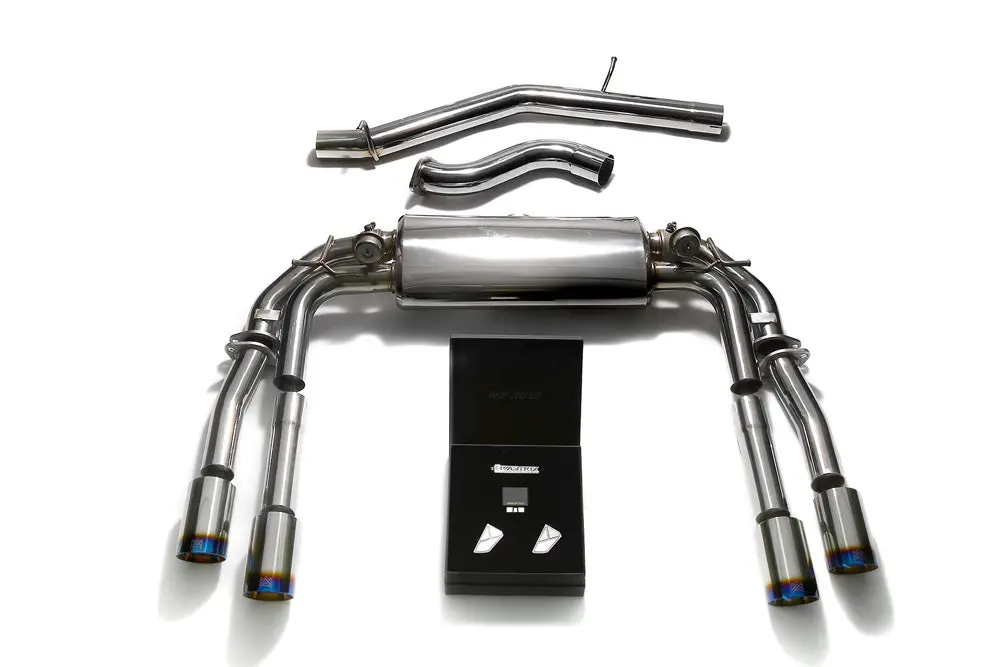Armytrix Stainless Steel Valvetronic Catback Exhaust System Quad Blue Coated Tips Audi S3 8V Sedan 2.0 Turbo 2013-2020 1