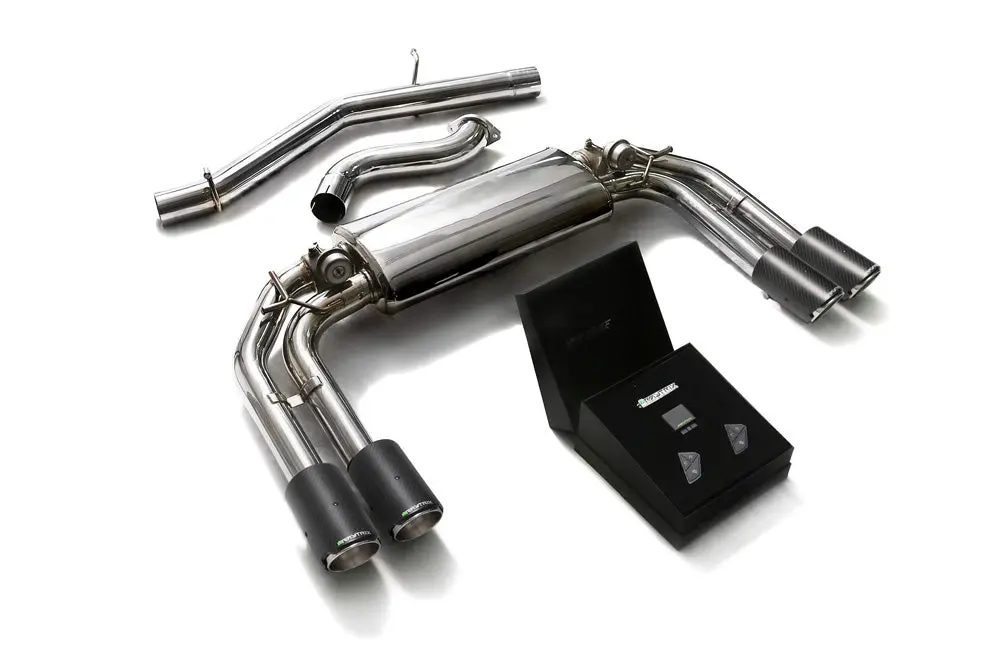 Armytrix Stainless Steel Valvetronic Catback Exhaust System Quad Carbon Tips Audi S3 8V Sportback 2013-2020 1
