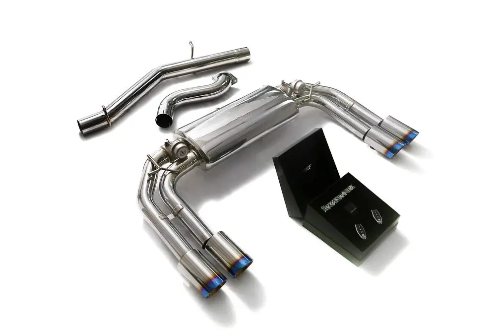 Armytrix Stainless Steel Valvetronic Catback Exhaust System Quad Blue Coated Tips Audi S3 8V Sportback 2013-2020 1