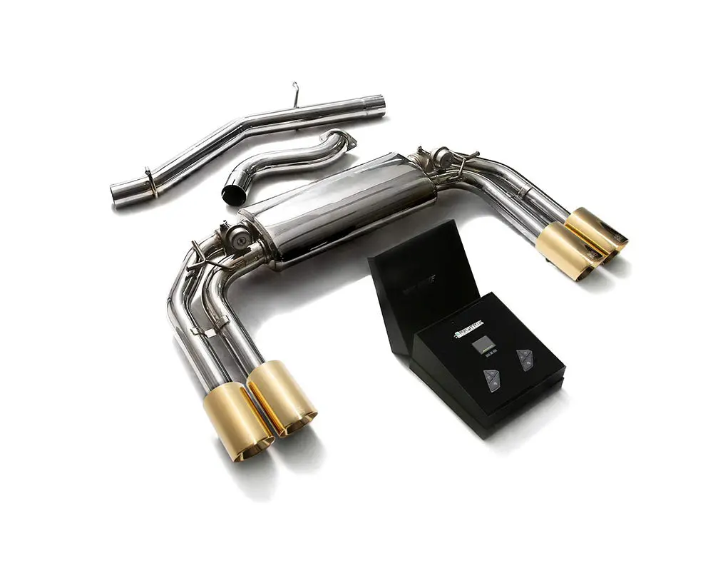 Armytrix Stainless Steel Valvetronic Catback Exhaust System Quad Gold Tips Audi S3 8V Sportback 2013-2020 1