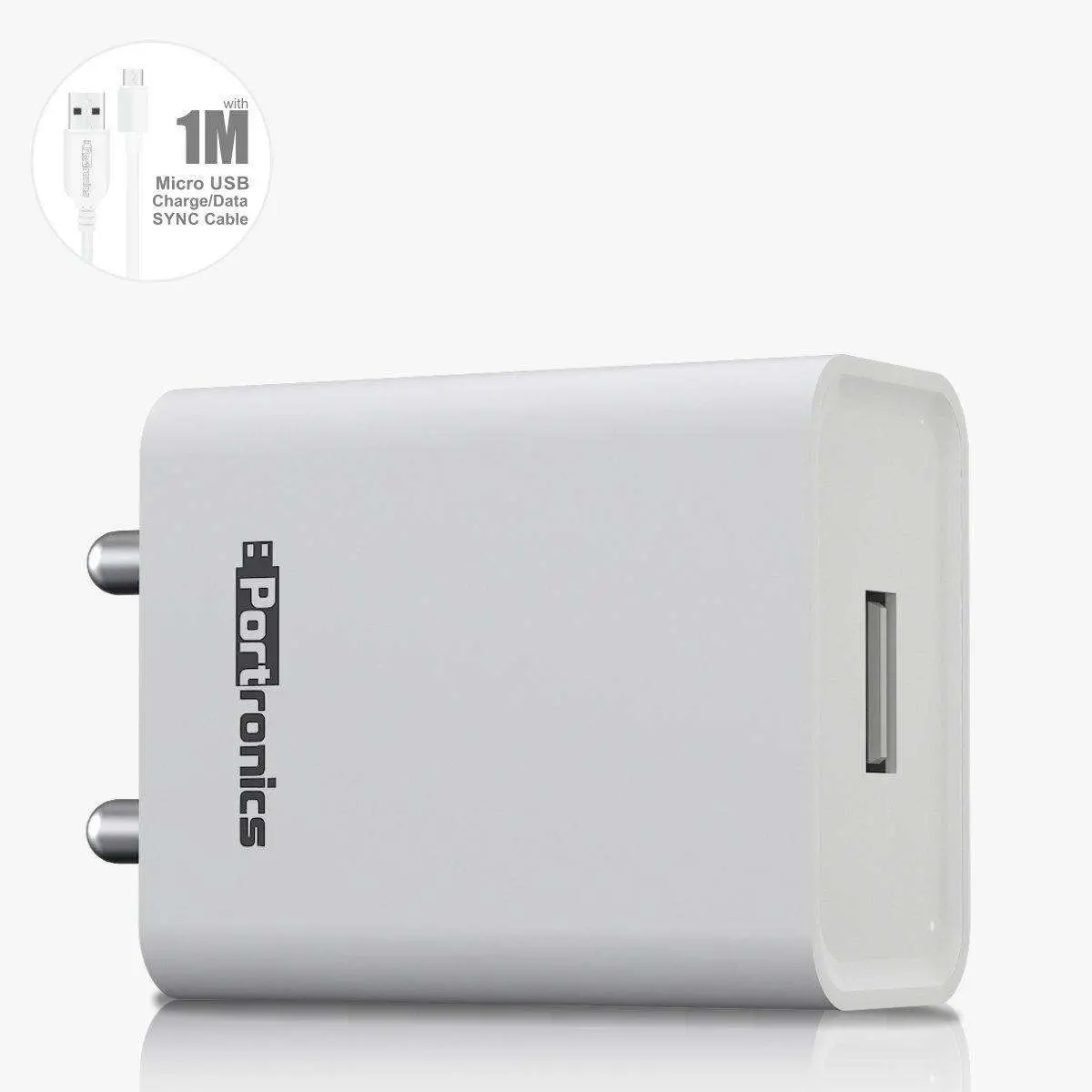 Portronics Por 1062 Adapto 62W 2.4A Charger With Micro Usb Cable (White) 1