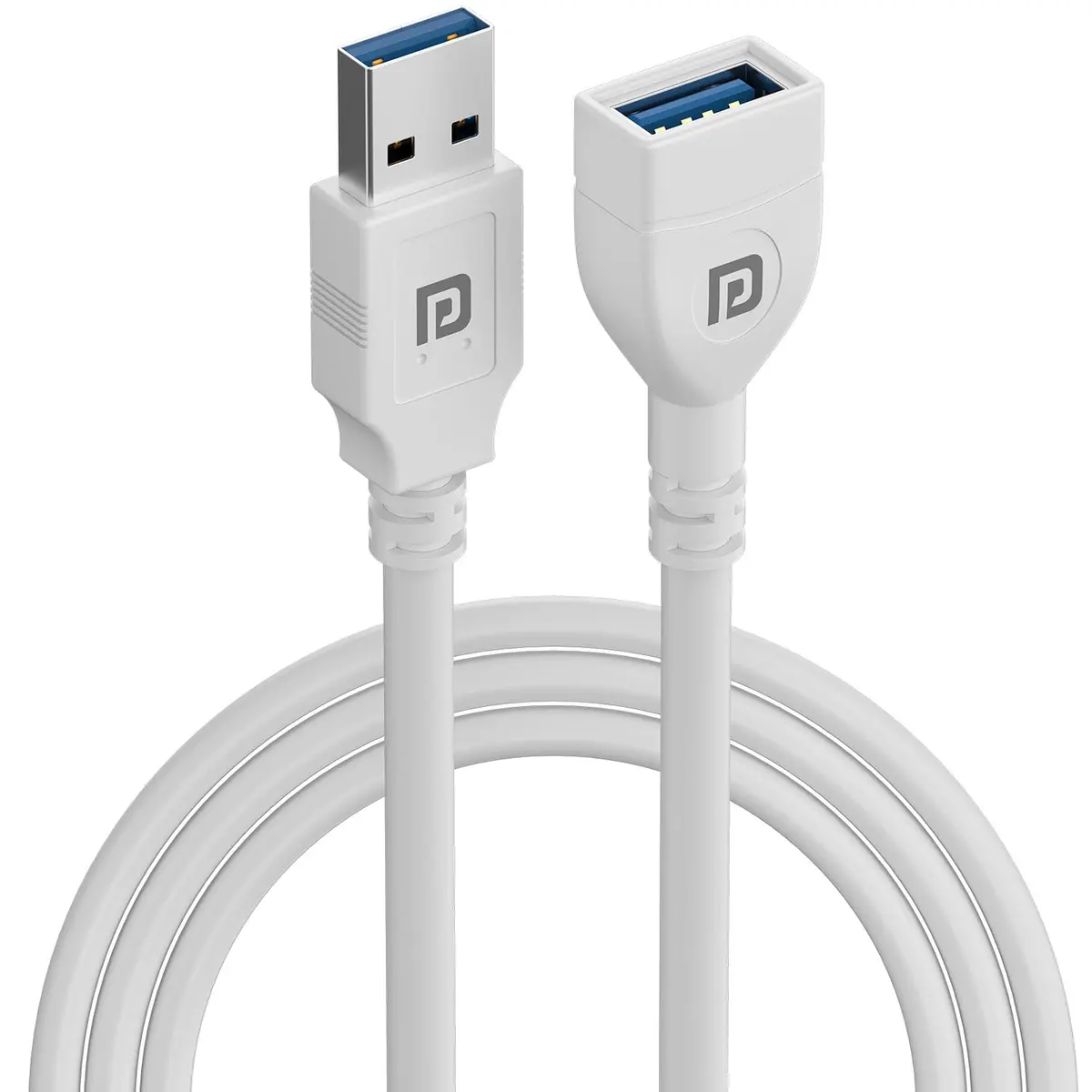 Portronics Por-3095 Uniconnect, 3M Usb Extension Cable, Durable Usb Type-A Male To Female Cable, Data Transfer & Charging, Compatible With Laptops, Pcs, Printers & More(White) 1