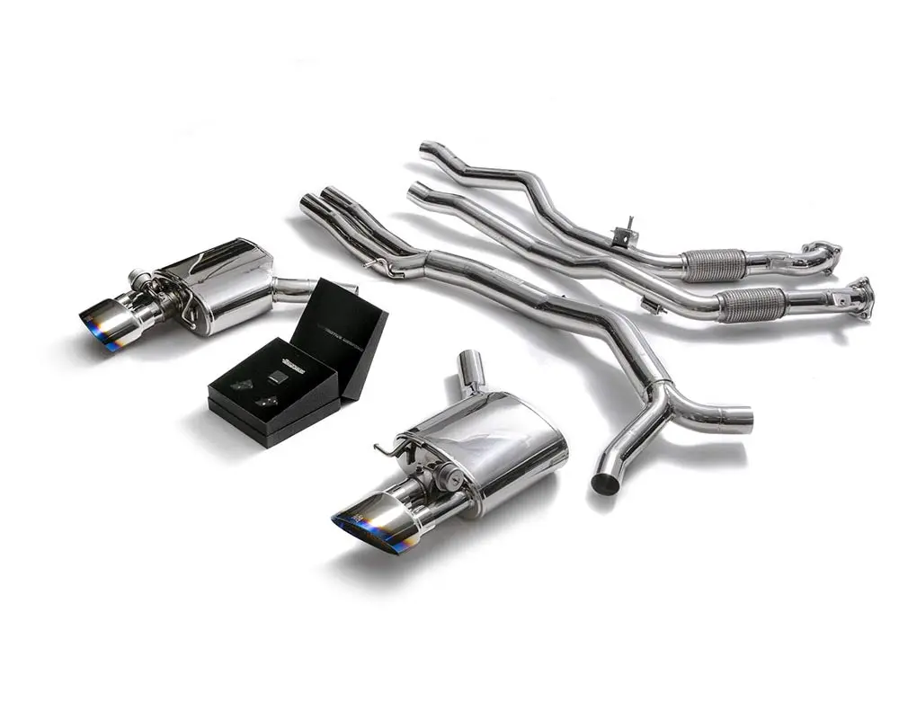 Armytrix Stainless Steel Valvetronic Sport Catback Exhaust System W/Dual Blue Coated Tips Audi Rs4 | Rs5 B9 4D 2.9 V6 Turbo 2017-2020 1