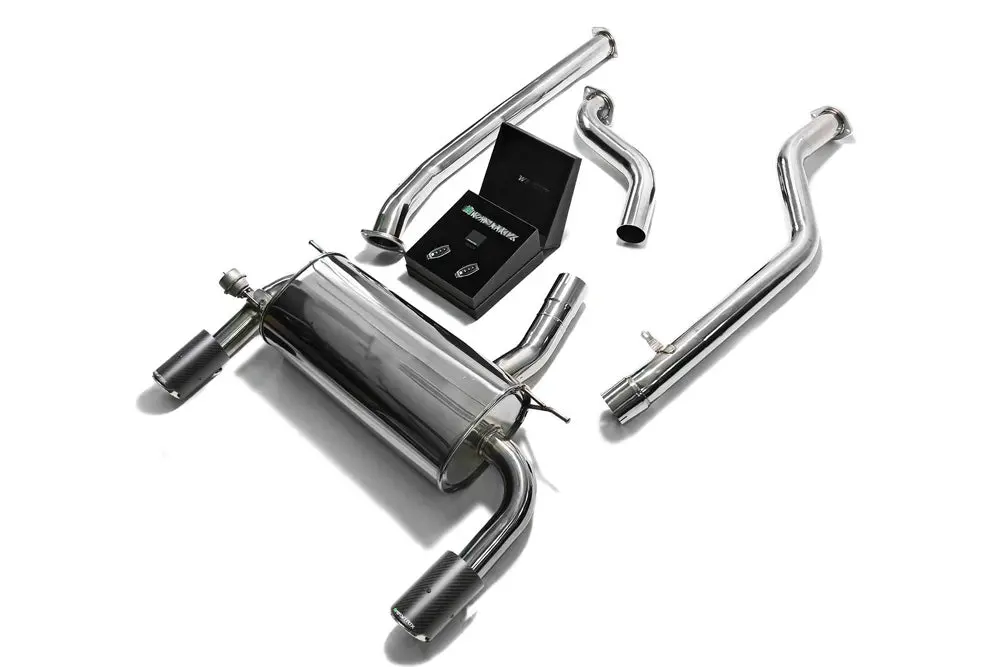 Armytrix Stainless Steel Valvetronic Catback Exhaust System Dual Carbon Tips Bmw 3-Series | 4-Series F3x 2016-2020 1