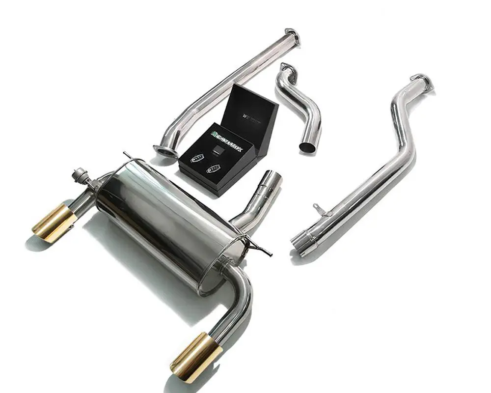 Armytrix Stainless Steel Valvetronic Catback Exhaust System Dual Gold Tips Bmw 3-Series | 4-Series F3x 2016-2020 1