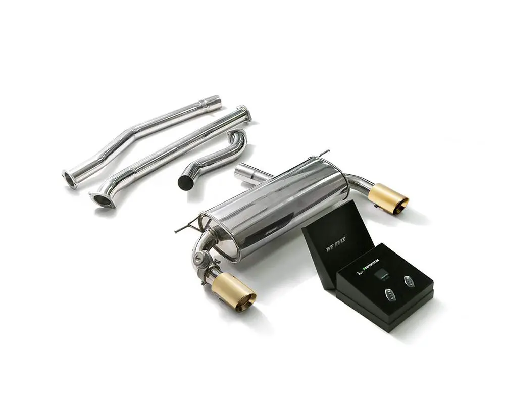 Armytrix Stainless Steel Valvetronic Catback Exhaust System Dual Gold Tips Bmw 340I | 440I F3x 2016-2020 1
