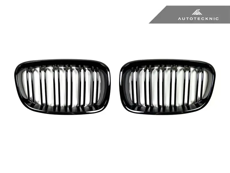 Autotecknic Dual-Slats Gloss Black Front Grille Set - F20 1-Series 1