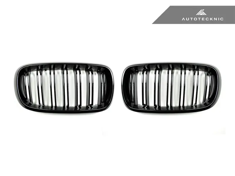 Autotecknic Dual-Slats Gloss Black Front Grille Set - F15 X5 | F85 X5m & F16 X6 | F86 X6m 1