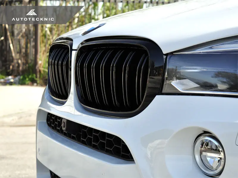 Autotecknic Dual-Slats Gloss Black Front Grille Set - F15 X5 | F85 X5m & F16 X6 | F86 X6m 2
