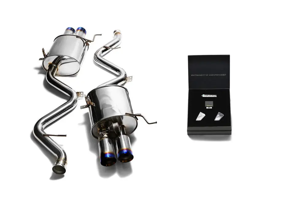 Armytrix Stainless Steel Valvetronic Catback Exhaust System Quad Blue Coated Tips Bmw M3 E9x 2008-2013 1