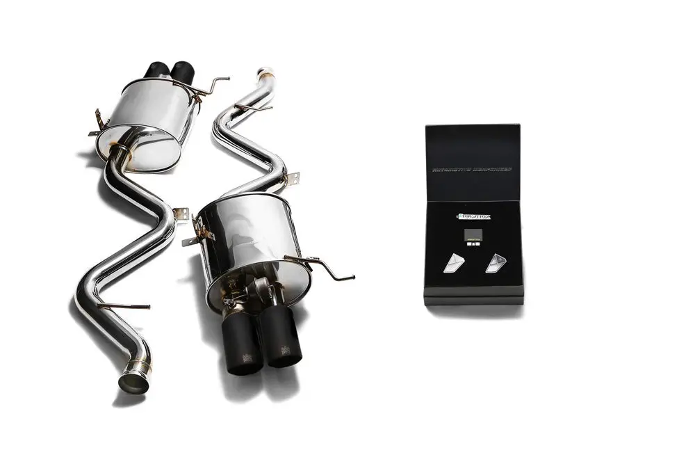 Armytrix Stainless Steel Valvetronic Catback Exhaust System Quad Matte Black Tips Bmw M3 E9x 2008-2013 1