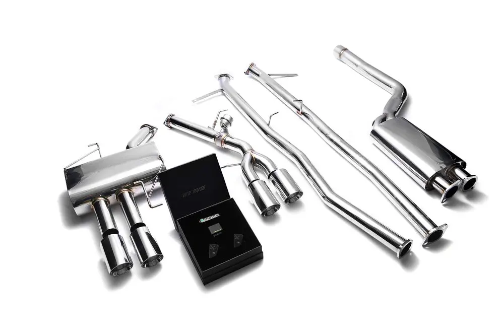 Armytrix Stainless Steel Valvetronic Catback Exhaust System Quad Chrome Silver Tips Bmw 520I | 528I F10 N20b20 2011-2019 1