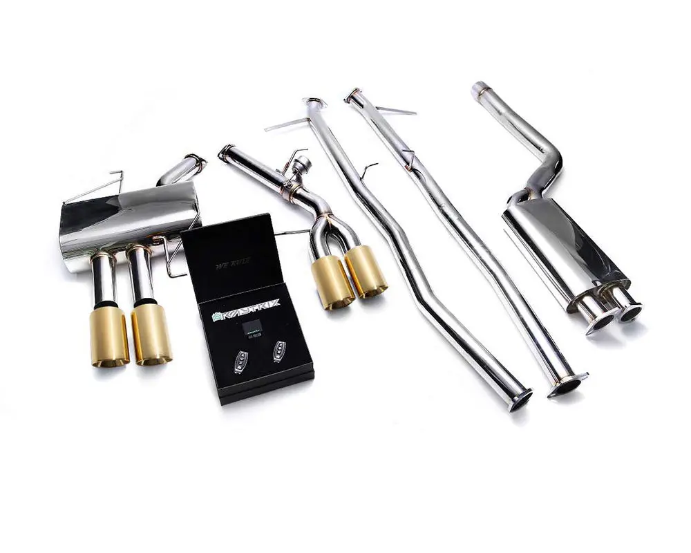 Armytrix Stainless Steel Valvetronic Catback Exhaust System Quad Gold Tips Bmw 520I | 528I F10 N20b20 2011-2019 1