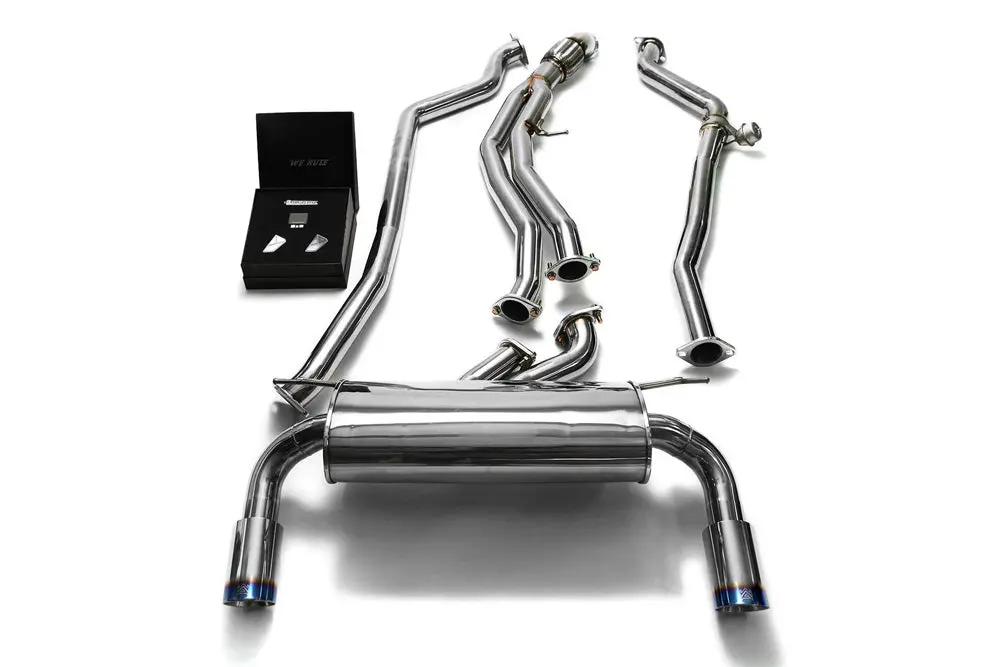 Armytrix Stainless Steel Valvetronic Catback Exhaust System Dual Blue Coated Tips Bmw M135i | M235i F2x 2012-2015 1