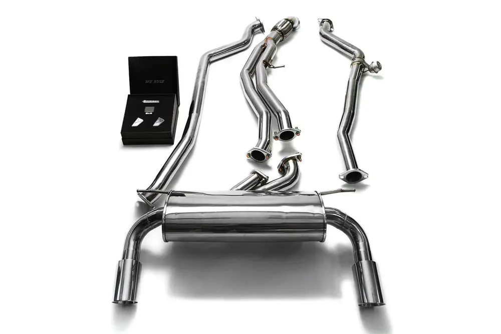 Armytrix Stainless Steel Valvetronic Catback Exhaust System Dual Chrome Silver Tips Bmw M135i | M235i F2x 2012-2015 1