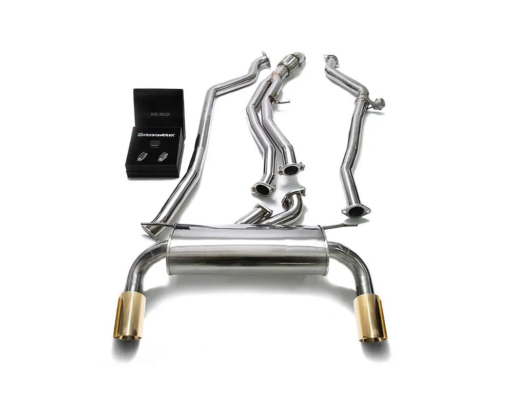Armytrix Stainless Steel Valvetronic Catback Exhaust System Dual Gold Tips Bmw M135i | M235i F2x 2012-2015 1