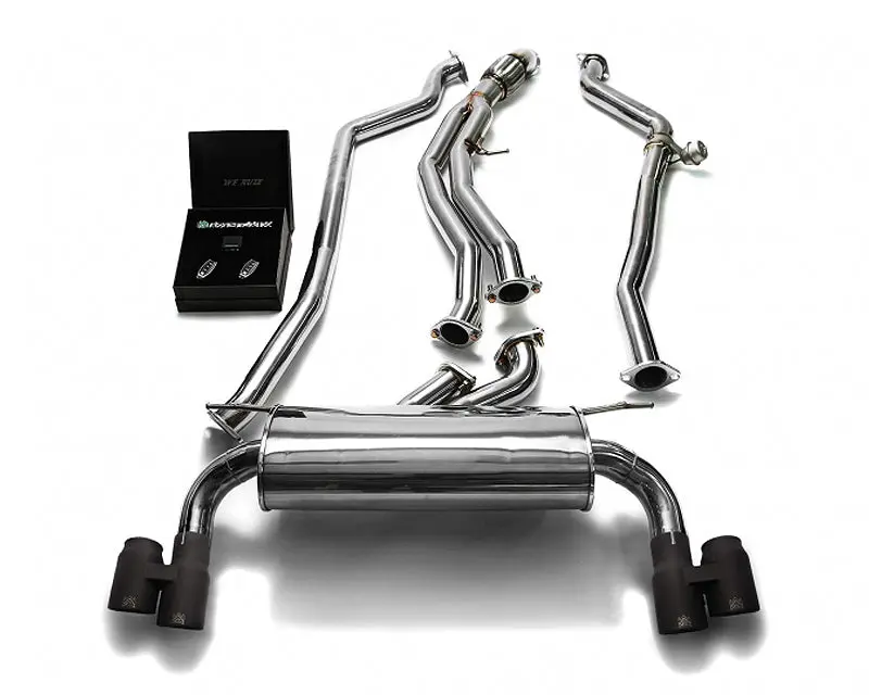 Armytrix Stainless Steel Valvetronic Catback Exhaust System Quad Matte Black Tips Bmw M135i | M235i F2x 2012-2015 1