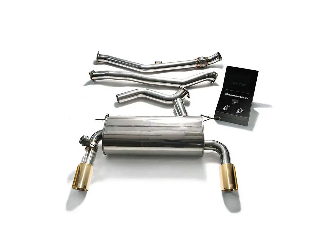 Armytrix Stainless Steel Valvetronic Catback Exhaust Dual Gold Tips Bmw 335I | 435I F3x 2012-2015 1