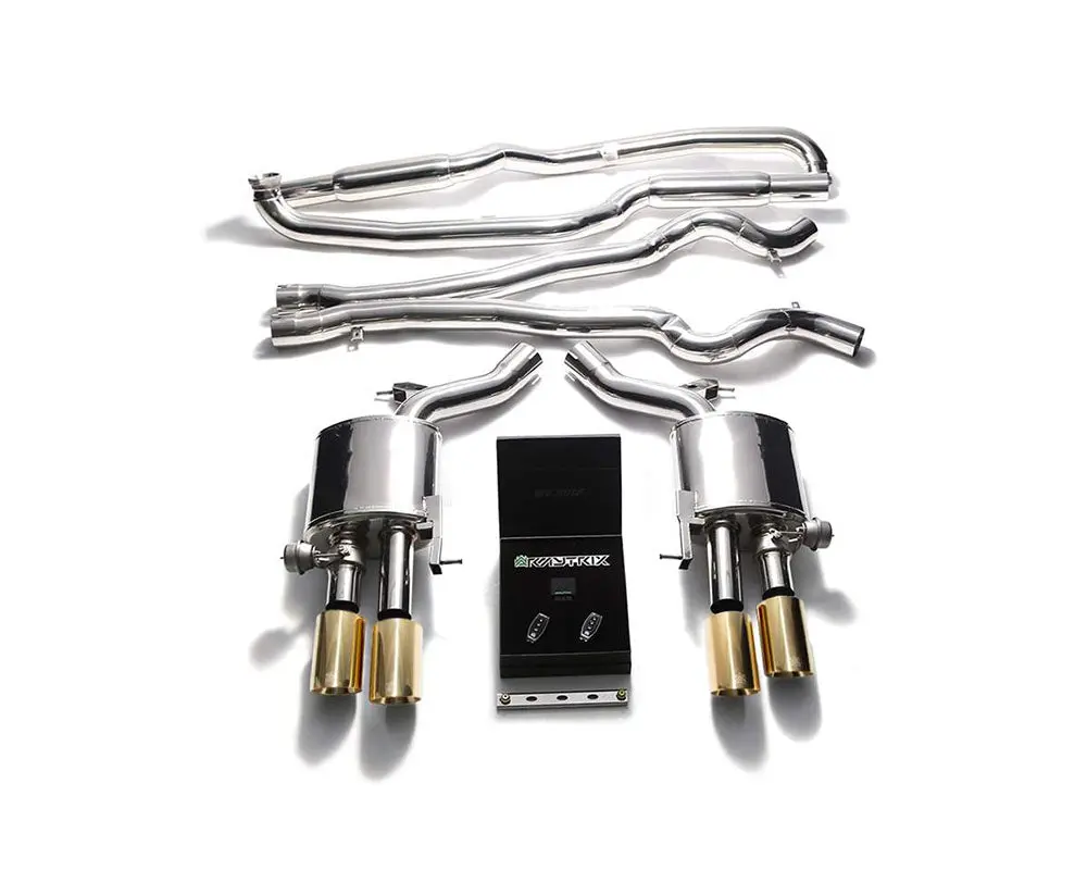 Armytrix Stainless Steel Valvetronic Catback Exhaust System Quad Gold Tips Bmw M5 F10 2011-2017 1