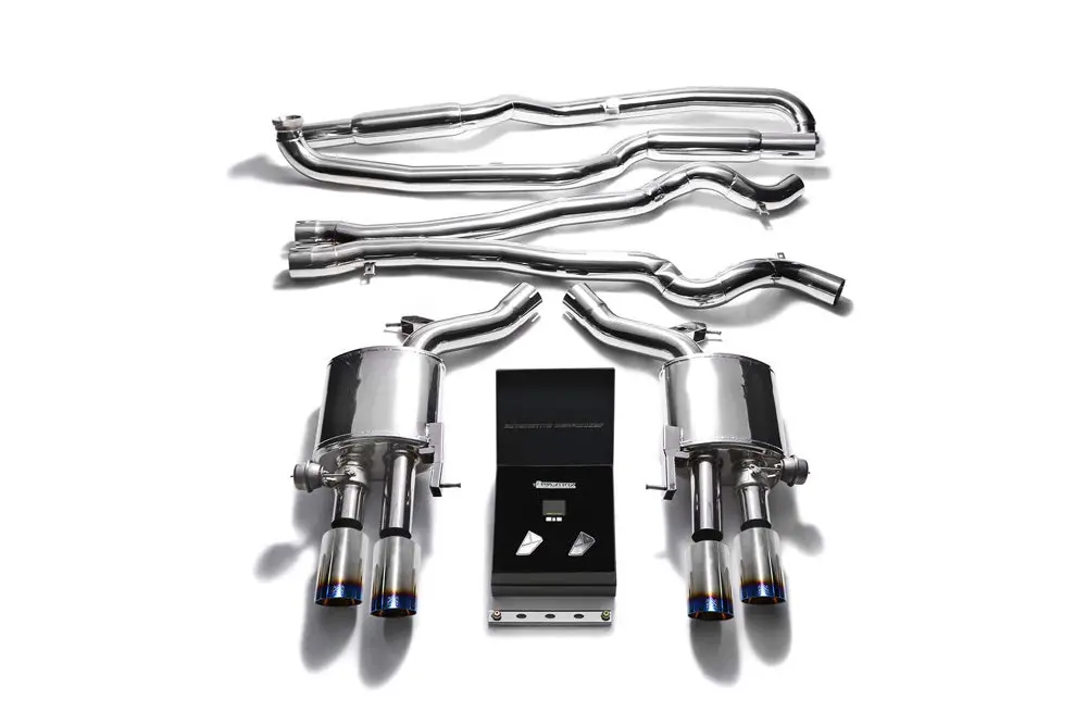 Armytrix Stainless Steel Valvetronic Catback Exhaust System Quad Blue Coated Tips Bmw M6 F12 | F13 2013-2019 1