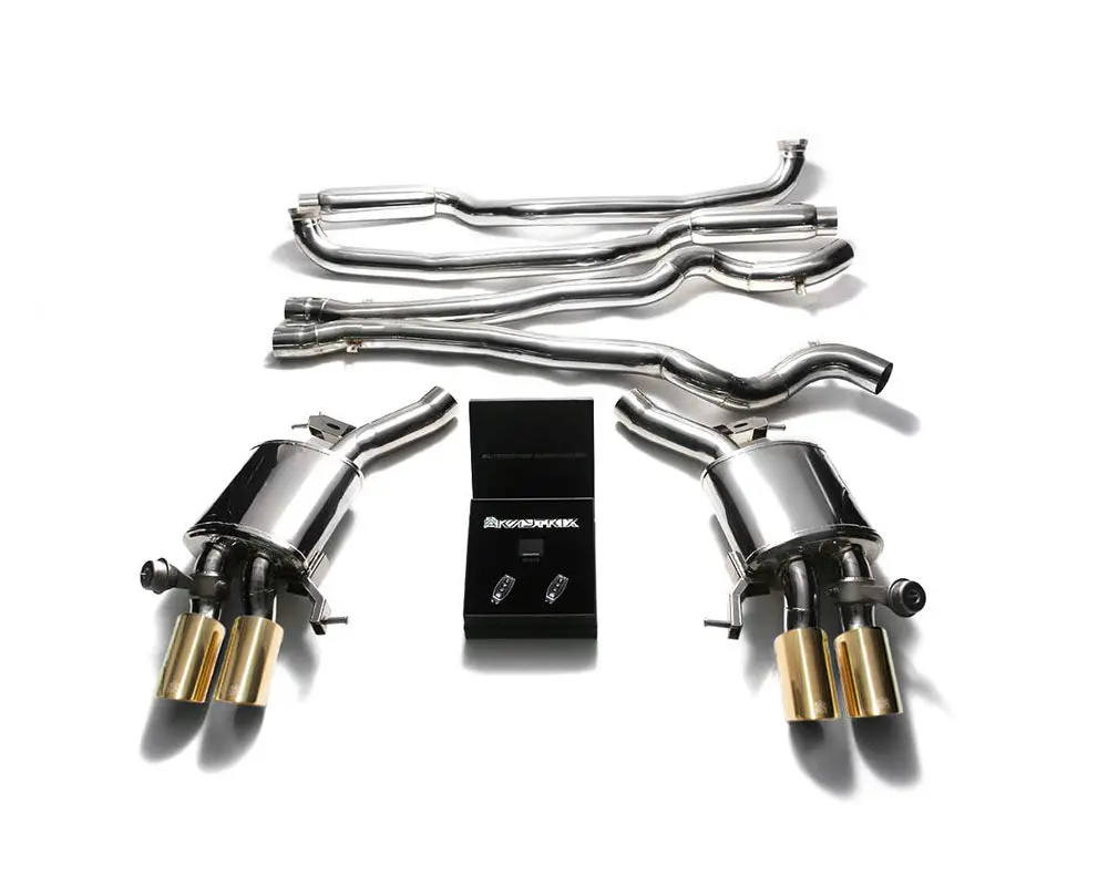 Armytrix Stainless Steel Valvetronic Catback Exhaust System Quad Gold Tips Bmw M6 F12 | F13 2013-2019 1