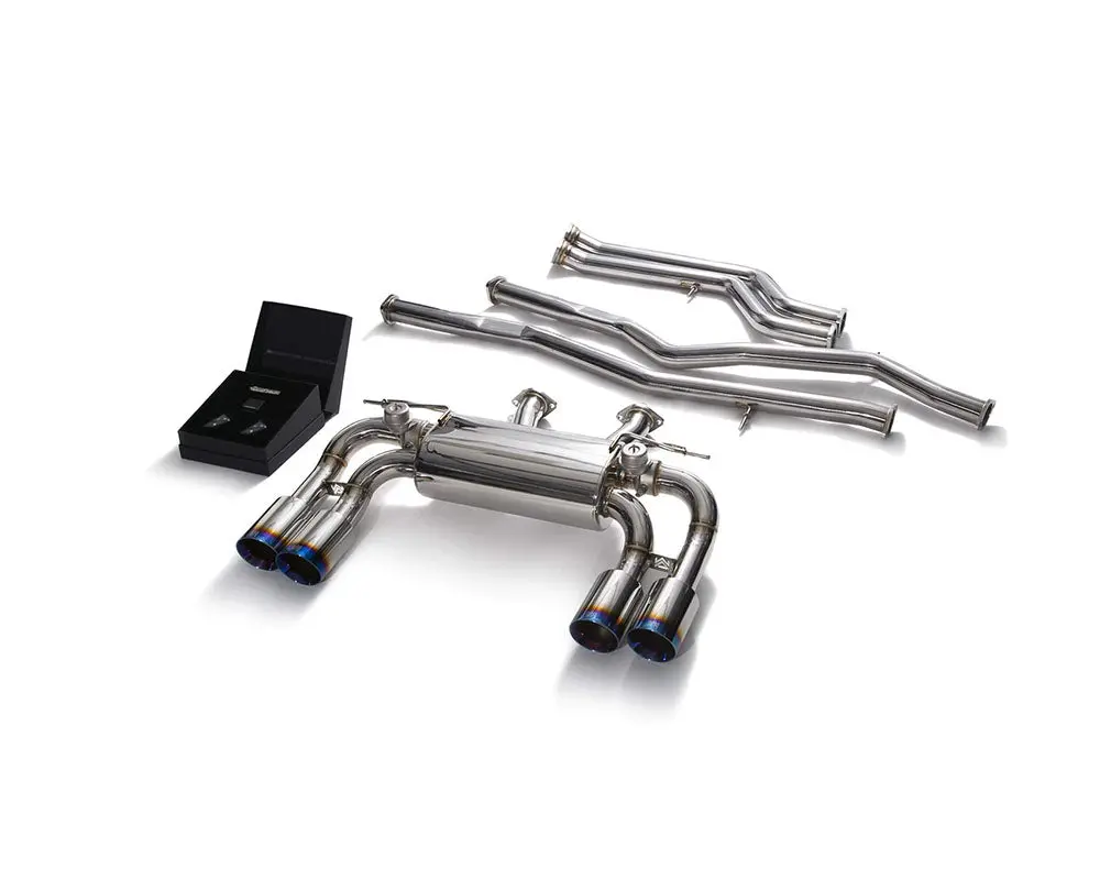 Armytrix Stainless Steel Valvetronic Catback Exhaust System Quad Blue Coated Tips Bmw M2 Competition F87 2019-2020 1
