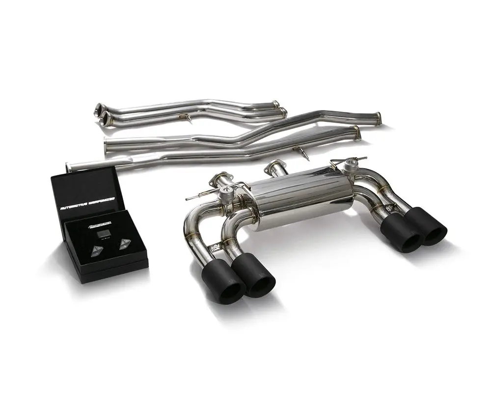 Armytrix Stainless Steel Valvetronic Catback Exhaust System Quad Matte Black Tips Bmw M2 Competition F87 2019-2020 1