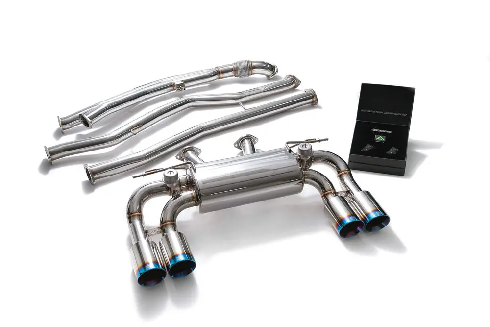 Armytrix Stainless Steel Valvetronic Catback Exhaust System Quad Blue Coated Tips Bmw M2 F87 2016-2020 1