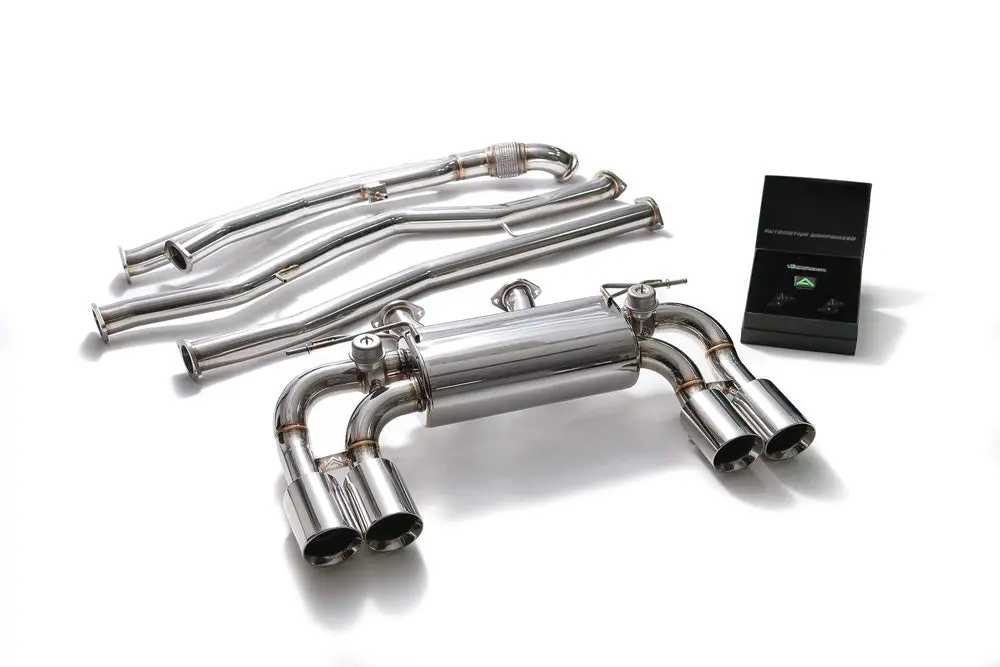 Armytrix Stainless Steel Valvetronic Catback Exhaust System Quad Chrome Silver Tips Bmw M2 F87 2016-2020 1