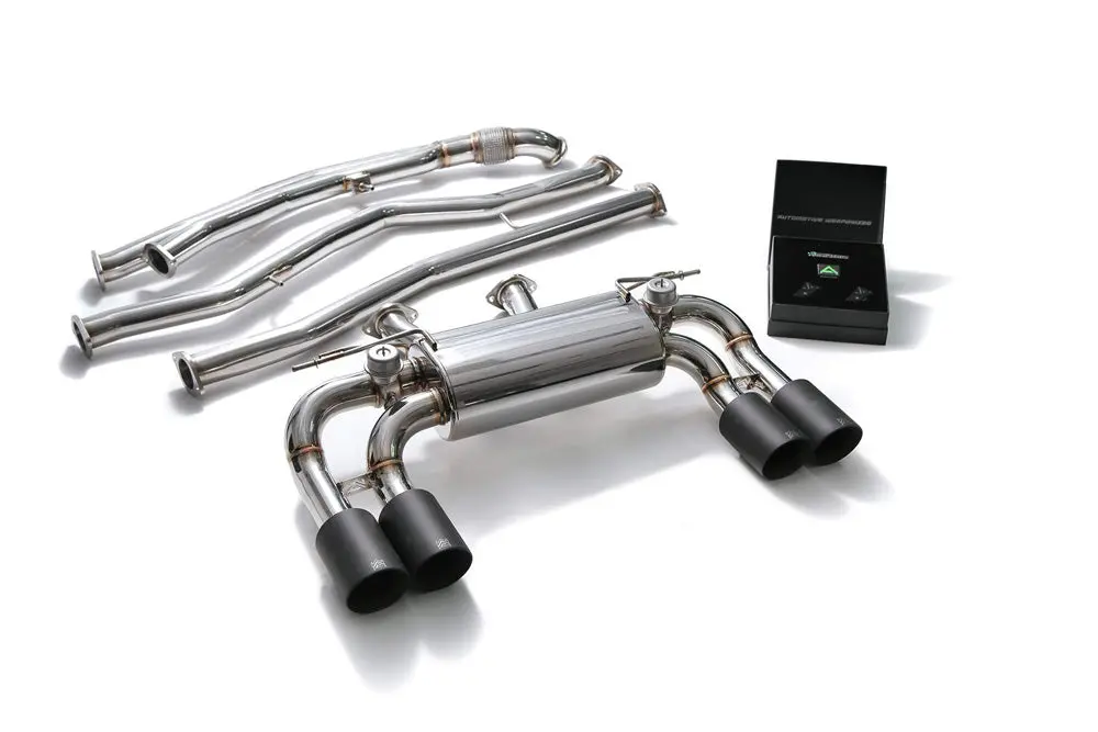 Armytrix Stainless Steel Valvetronic Catback Exhaust System Quad Matte Black Tips Bmw M2 F87 2016-2020 1