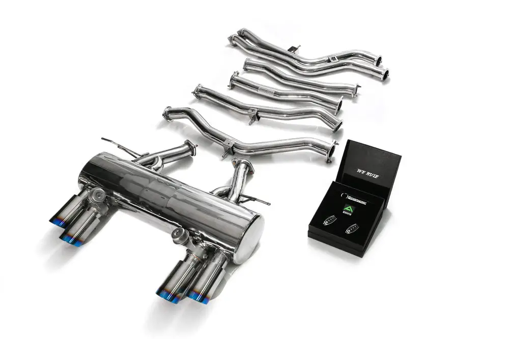Armytrix Stainless Steel Valvetronic Catback Exhaust System Quad Blue Coated Tips Bmw M3 | M4 F8x 2015-2020 1