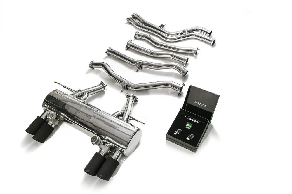 Armytrix Stainless Steel Valvetronic Catback Exhaust System Quad Matte Black Tips Bmw M3 | M4 F8x 2015-2020 1