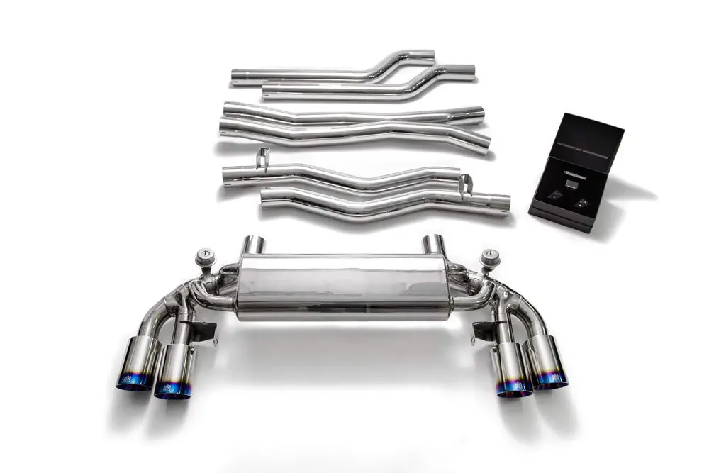 Armytrix Stainless Steel Valvetronic Catback Exhaust Quad Blue Coated Tips Bmw M5 F90 2018-2020 1