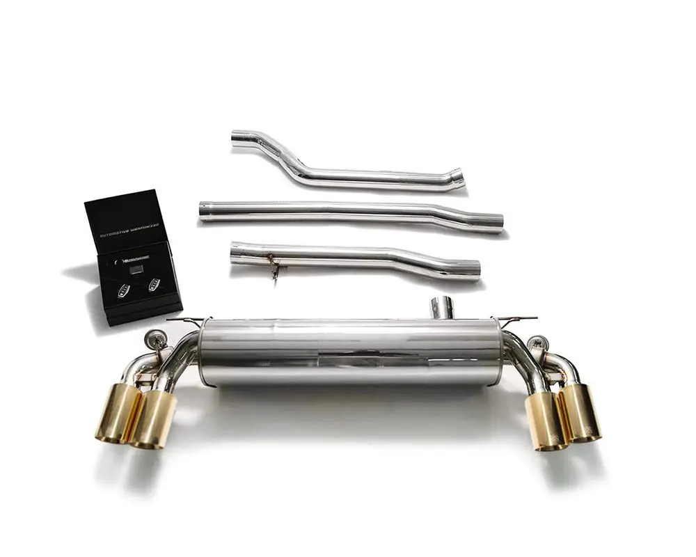 Armytrix Stainless Steel Valvetronic Catback Exhaust System Quad Gold Tips Bmw 520I | 530I G3x 2017-2020 1