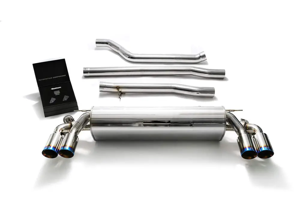 Armytrix Stainless Steel Valvetronic Catback Exhaust System Quad Blue Coated Tips Bmw 550I G30 | G31 2017-2020 1