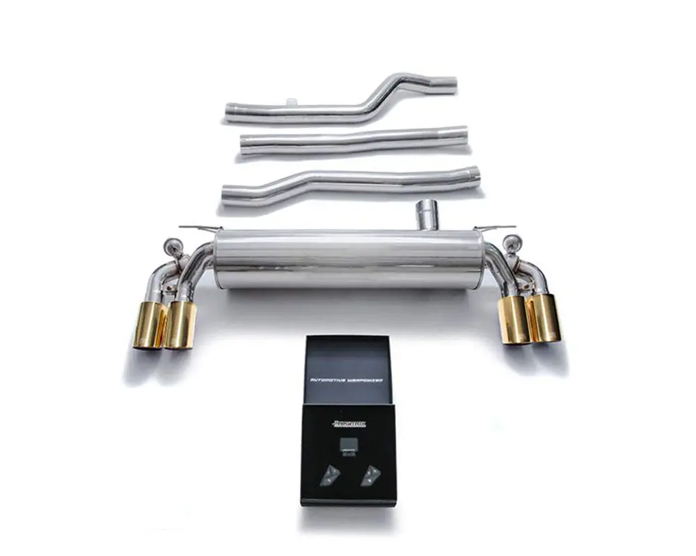 Armytrix Stainless Steel Valvetronic Catback Exhaust System Quad Gold Tips Bmw 540I G30 | G31 2017-2020 1
