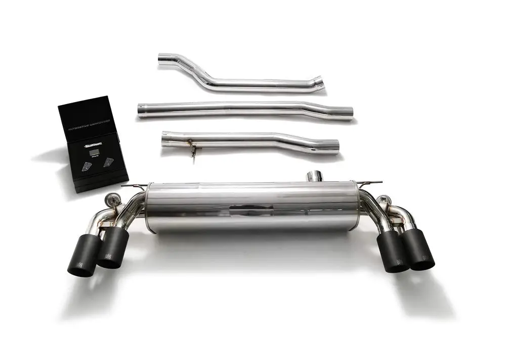 Armytrix Stainless Steel Valvetronic Catback Exhaust System Quad Matte Black Tips Bmw 550I G30 | G31 2017-2020 1