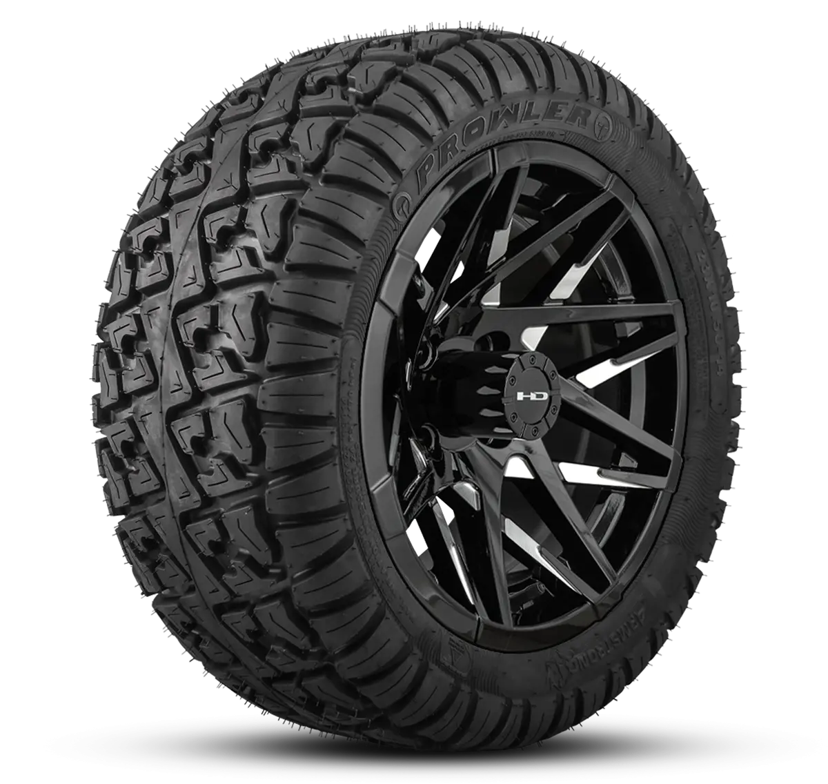 Hd Golf Wheel & Tire Package ( 1Pc ) 12X7.0 Canyon Black Milled Face W ( 1Pc ) 23 Inch A/T Tire 1