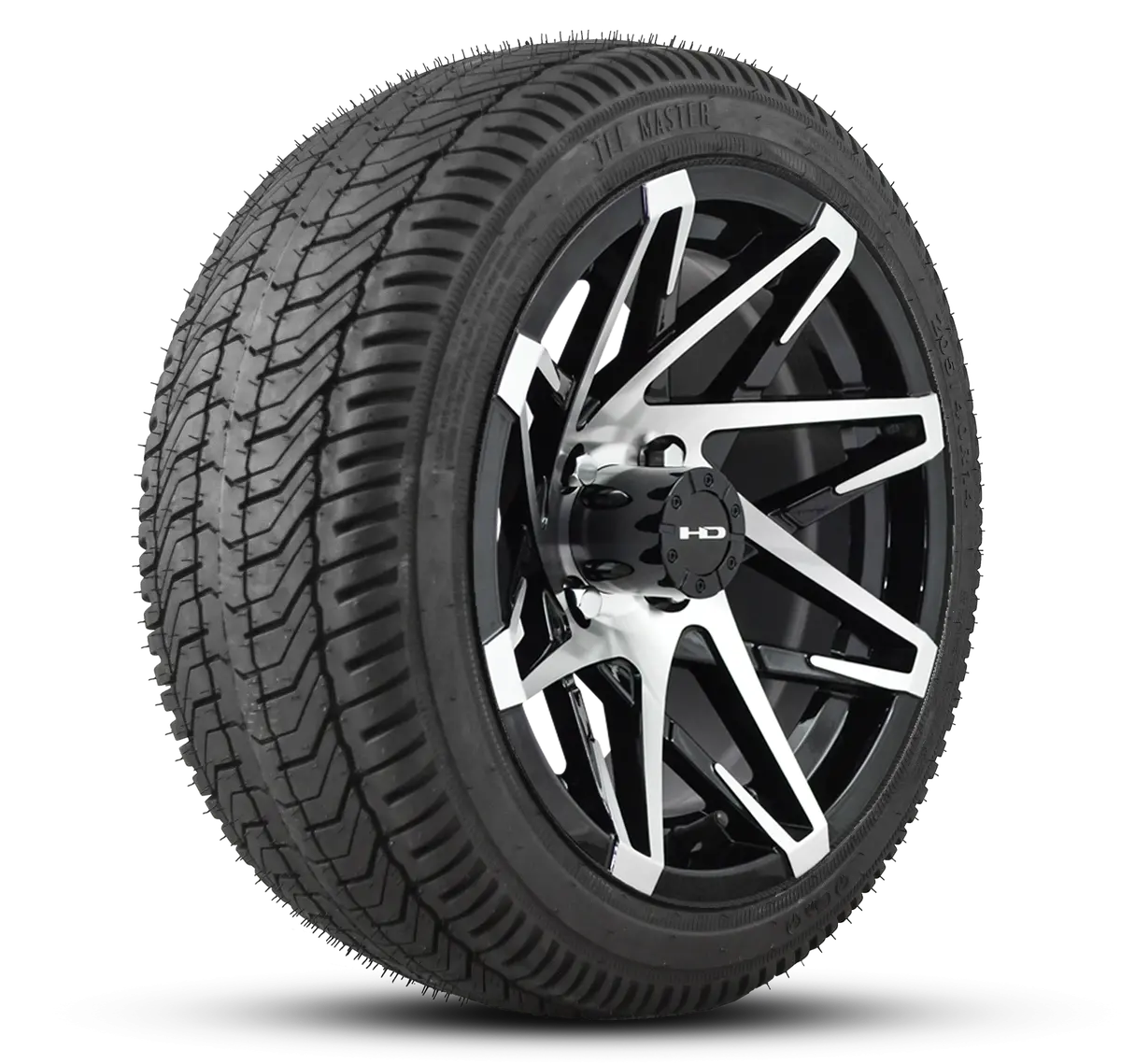 Hd Golf Wheel & Tire Package ( 1Pc ) 12X7.0 Canyon Black Machined Face W ( 1Pc ) 215/35-12 All-Season Tire 1