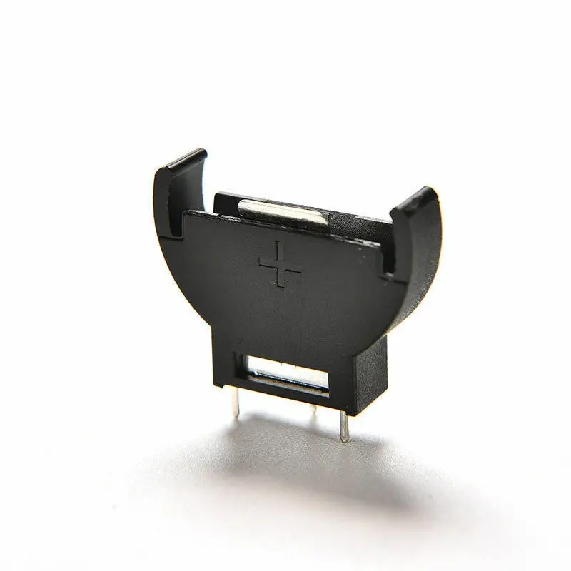 Coin Battery Holder Case Half-Round Cell Cr2032 Vertical Inline 3 Pins  -1Pcs 1