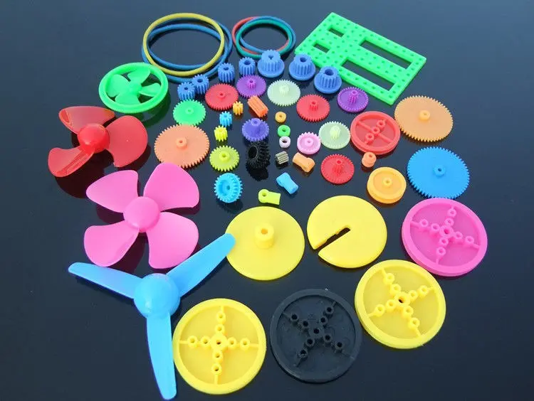 Colorful Diy 55 Pcs Plastic Gear Package Gearbox Toy Car Gear Motor Diy Toy Accessories 1