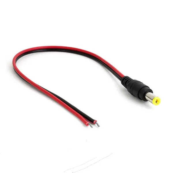 Dc Jack Male Power Connector With Red & Balck Wire 5.5×2.1Mm 1