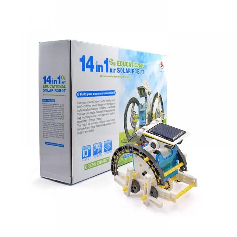 Diy 14 In 1 Educational Solar Transformers Robot Kit Toy 1