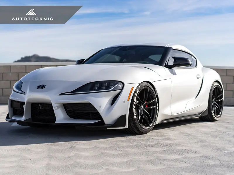 Autotecknic Replacement Aero Glazing Black Mirror Covers - A90 Supra 2020-Up 1