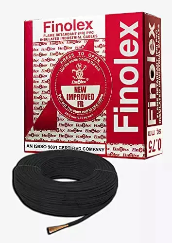 2.5 Sq. Mm Black Finolex Silver Flame Retardant Pvc Insulated Industrial Cable Wire ( 1 Meter ) 1