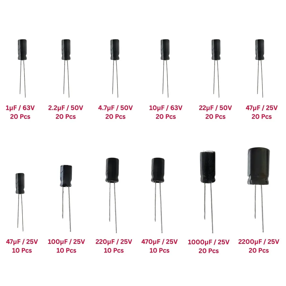 Elepak Ep11 Electrolytic Capacitor Pak 1Μf To 2200Μf 150 Pcs 11 Values 1