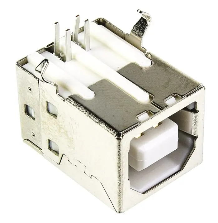 Wr-Com Usb Connector, Pcb Mount, Socket B, Solder, Right Angle 1