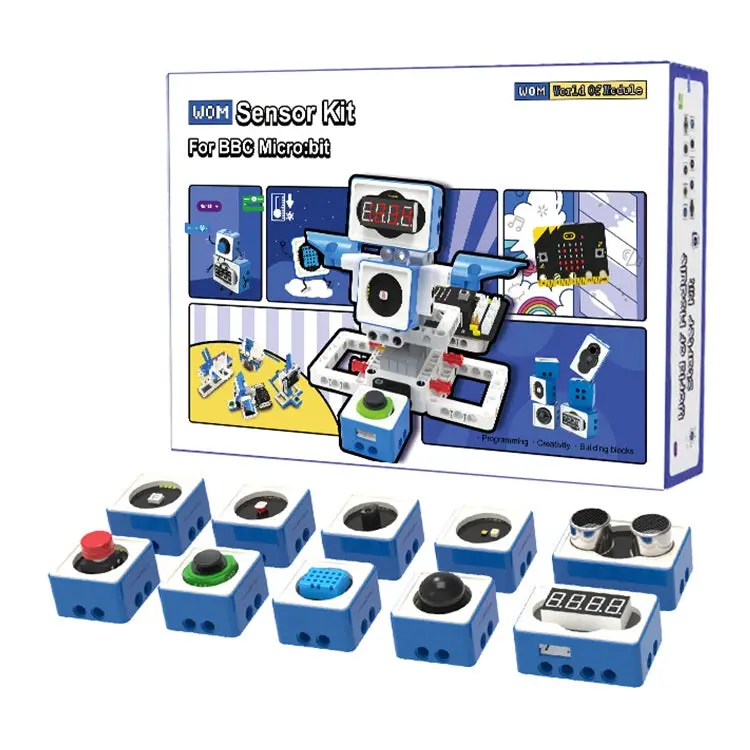 Building Block Sensor Module Kit Compatible With Microbit V2/V1.5 Arduino Uno Raspberry Pi Pico, Without Microbit 1