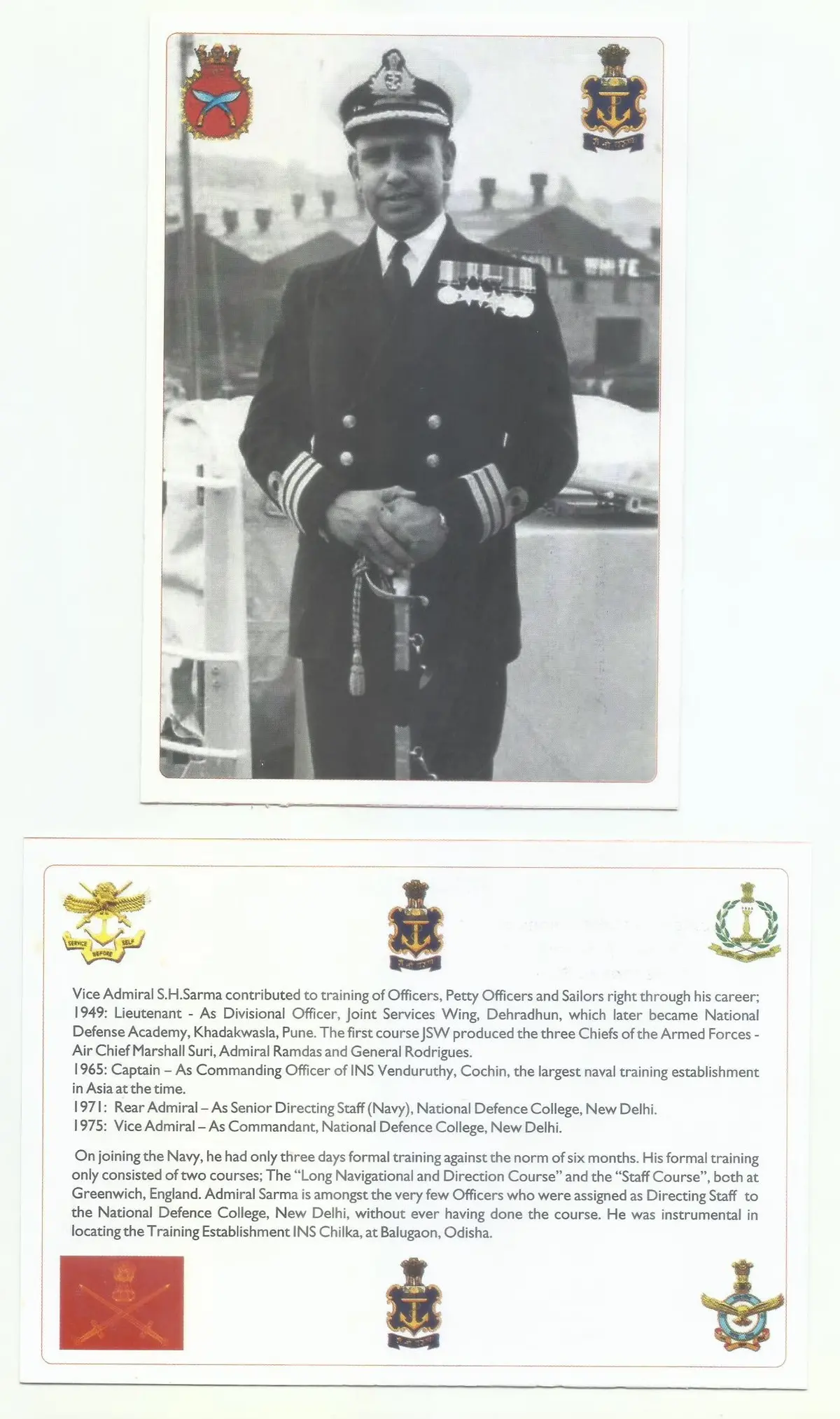 Centenary Celebration Of Vice Admiral S.H. Sarma, Pvsm, 1St December 2021 (Set Of 16 Picture Post Card)T 1