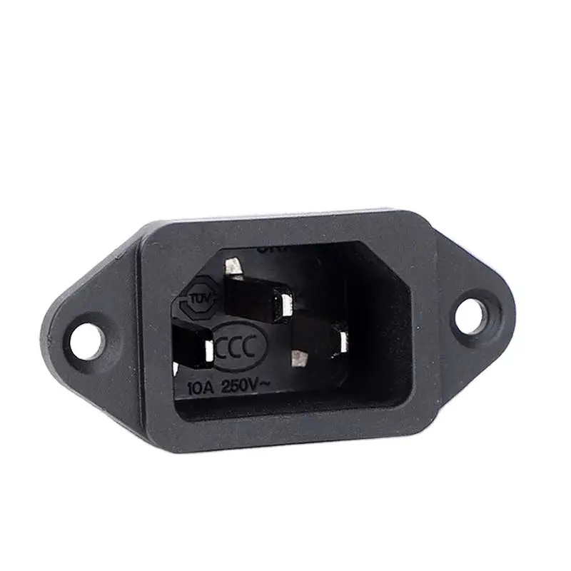 Iec320 C-14 Male Adapter Computer Power Supply Ac 250V 10A Cp-22S Panel Mount 3 Pin 1